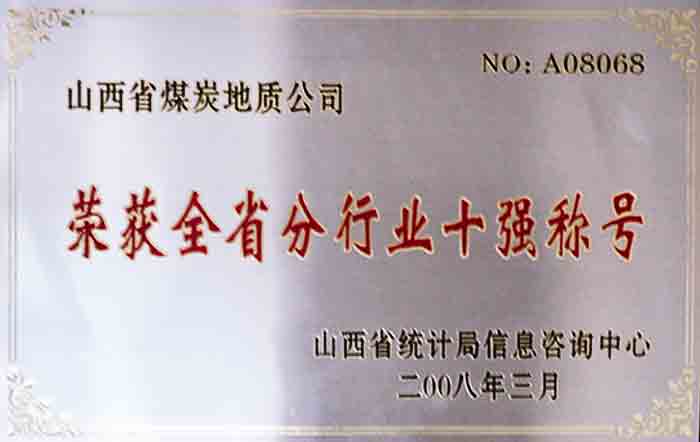 全省分行业十强